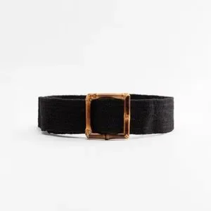 ?NWT. Zara Black Jute Belt with Rectangular Acetate Effect Buckle. Size 30. $_57.PNG?set_id=880000500F main image 4